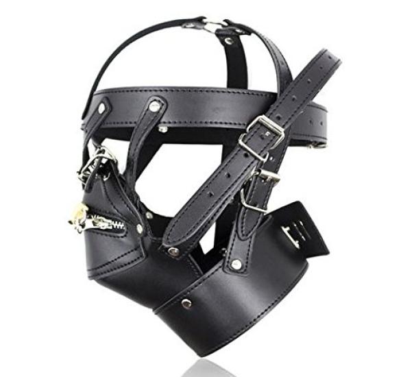 Mask with Leather Hood and Eye Mask Full-head (Type X)