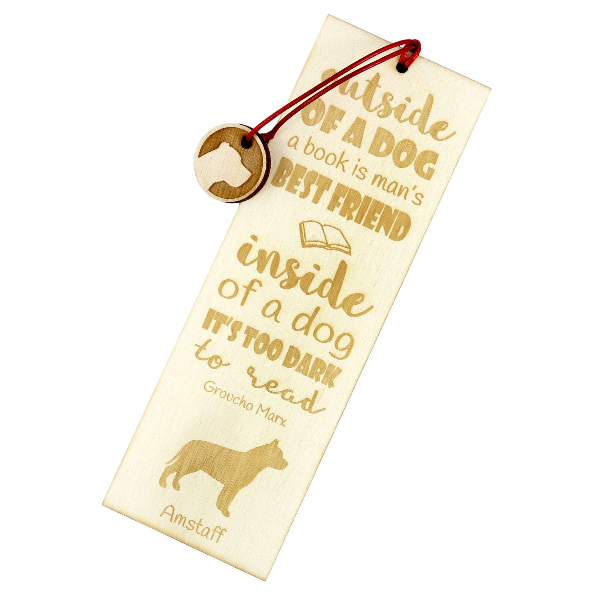 

American Staffordshire Terrier, Amstaff - dog bookmark, personalized bookmark, gift for bookworm from Art-Dog brand