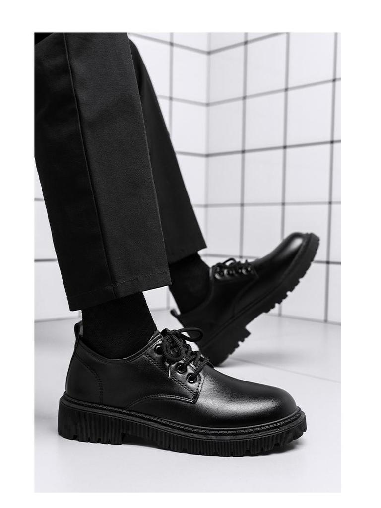 Men's British-Style Leather Shoes: Summer Teen & Student Thick-Soled Trendy All-Match Suit Shoes
