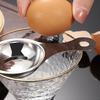 Stainless Steel Egg Divider White Yolk Separator, Effortless Separation Easy Clean Tool Divider, Curved Groove Sieve for Baking Family Kitchen Helper