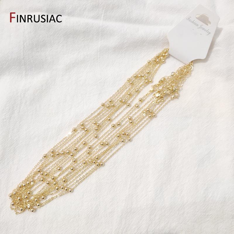 

Wholesale 18K real gold plated chain for necklace making, 1.6mm thickness Spring clasp chain for Jewelry Making 1 piece