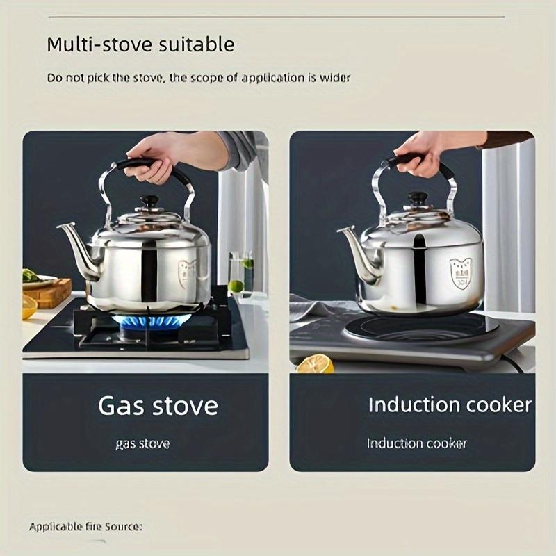 Stainless Steel Large Capacity Teapot - Versatile Kettle for Induction & Gas Stove, Heat-Retaining Design, Home & Restaurant Use