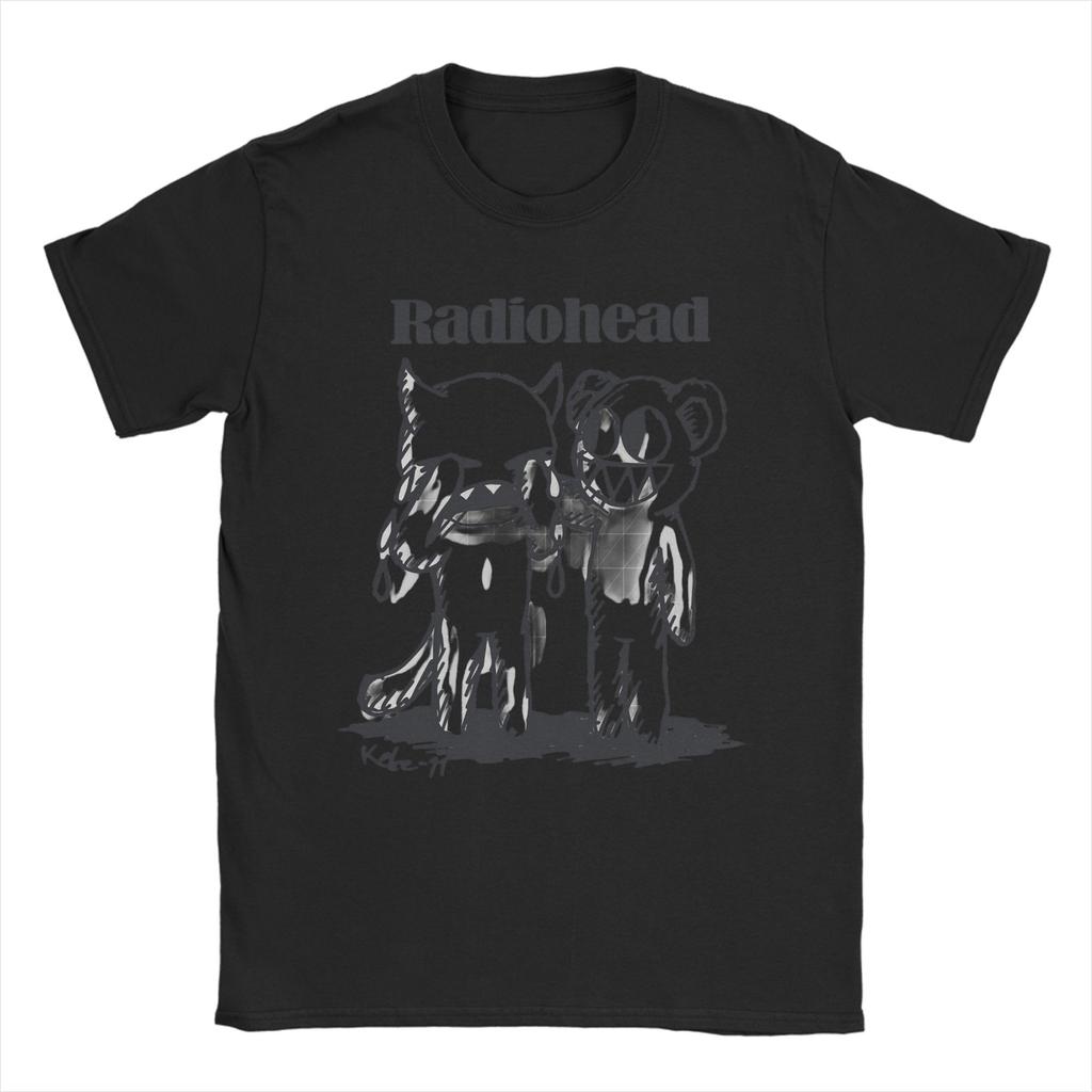 Radiohead Rock Band Cotton T Shirt For Man Summer  Aesthetic T Shirts Crew Neck Hippie Tees Plus Size Printed Tops