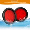 4Pcs 4" Round Led Trailer Lights Kit Red 12 LED Boat Marker Lights Brake Lights Stop Turn Side Utility Tail Lights Waterproof Hitch Light For Truck