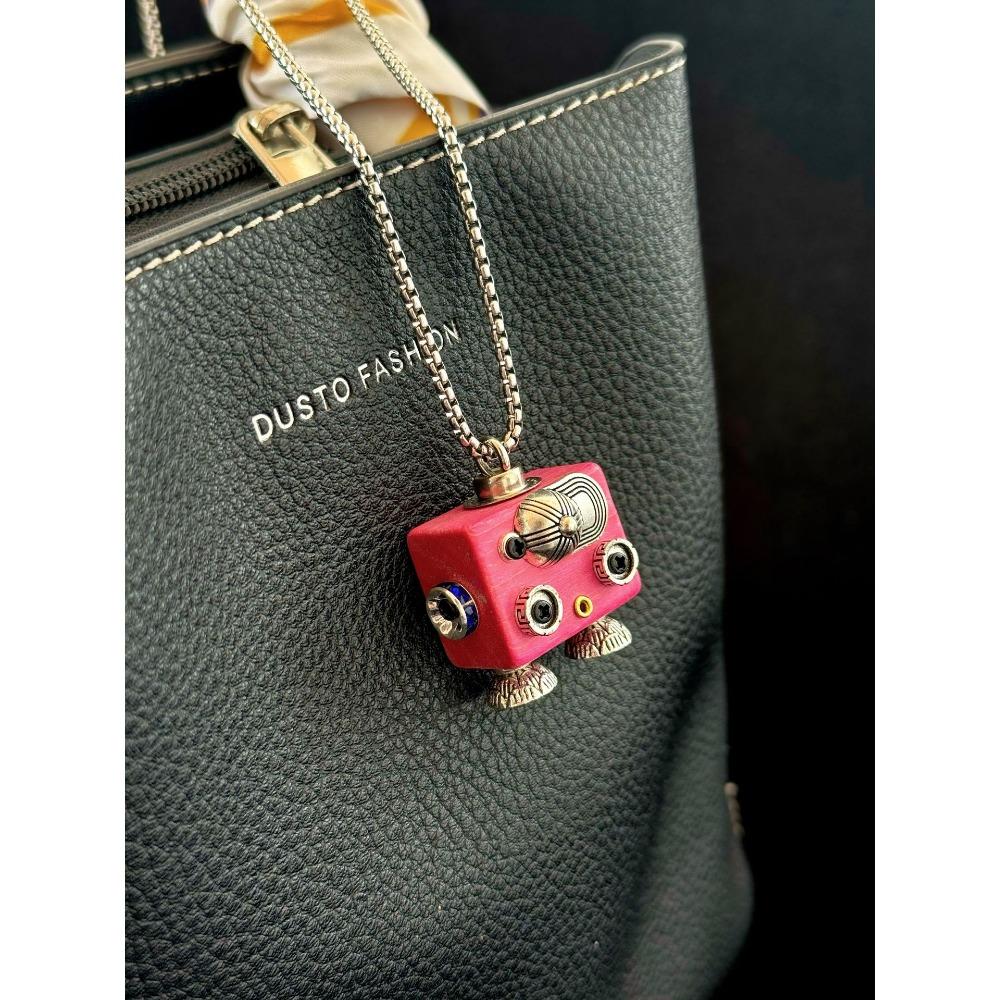 Handmade DIY Punk Bag Pendant Robot Mobile Phone Chain Keychain Tide Play Pendant Pendant Night