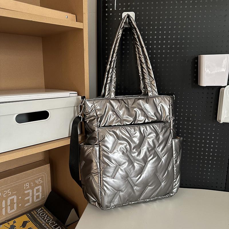 

Сумки Женские Сумки-тоут Большой вместимости Осенне-зимние Кроссбоди Новые Универсальные Наплечные Сумки Ведра No specification серый