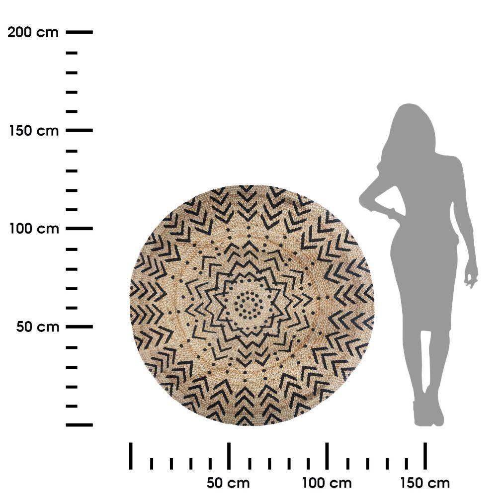 Okrągły Dywan Jutowy 120 Cm Wzór 1