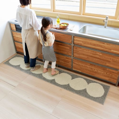 Suminoe Kitchen Mat, Ivory, 45 x 240 cm, Dust Mite Resistant, Non-Slip, Odango Mat, 13476122
