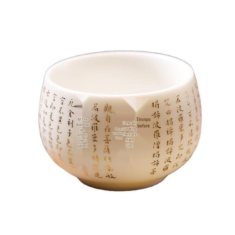 Master Hongyi Heart Sutra Dehua Porcelain Tea Cup