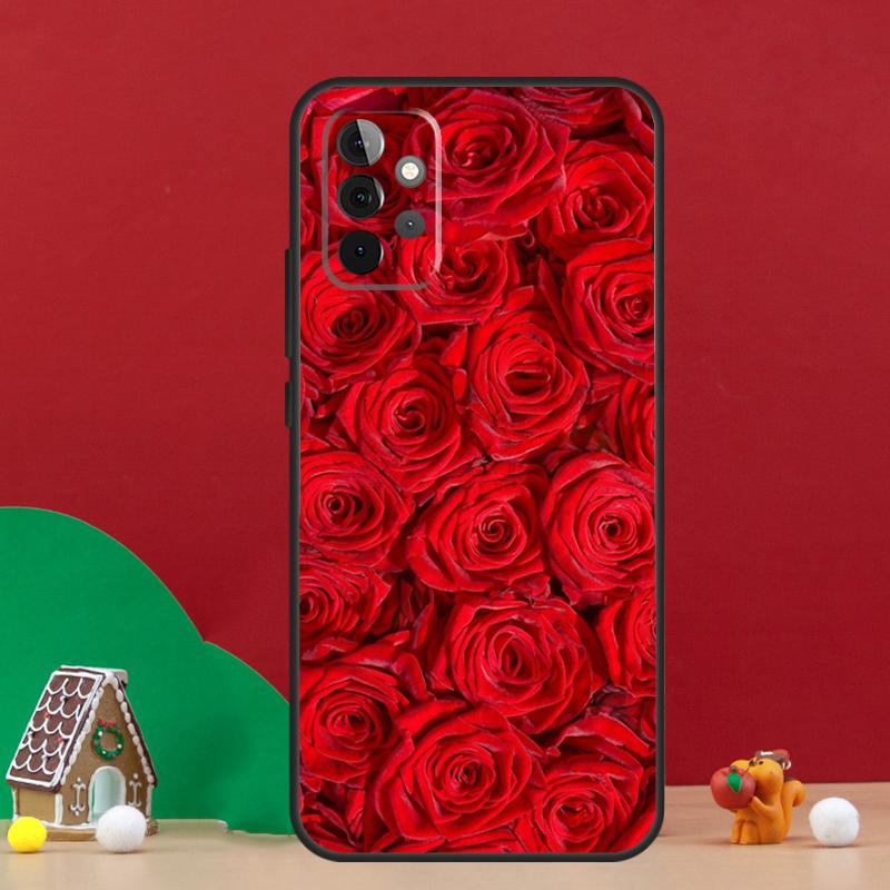 Beautiful Garden Red Roses Flowers Case For Samsung Galaxy A56 A33 A13 A36 A23 A52 A32 A12 A54 A34 A14 A16 A53 A15 A35 A55 A17