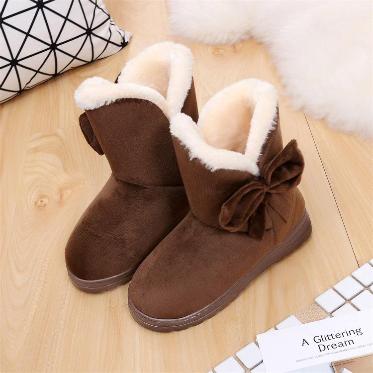 

Snow boots women s medium tube Korean version new velvet winter short boots cotton shoes flat women s cotton boots 35-36 (usually 34-35)