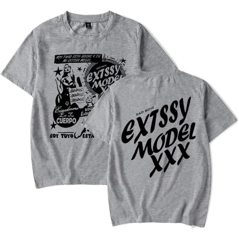 Junior H Las Flores Tee Sad Boyz Tour Merch Print Men's T-shirts Summer Women Man Fashion Casual Short Sleeve Cotton Tops Tee