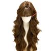 Korean Style Long Curly Ombre Wig for Women - Natural Autumn/Winter Vibe