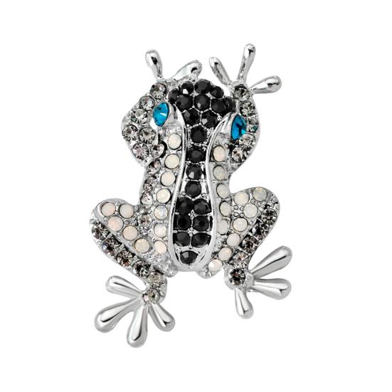 Fashion Women Frog Rhinestone Inlaid Brooch Pin Clothes Decoration Jewelry Gift