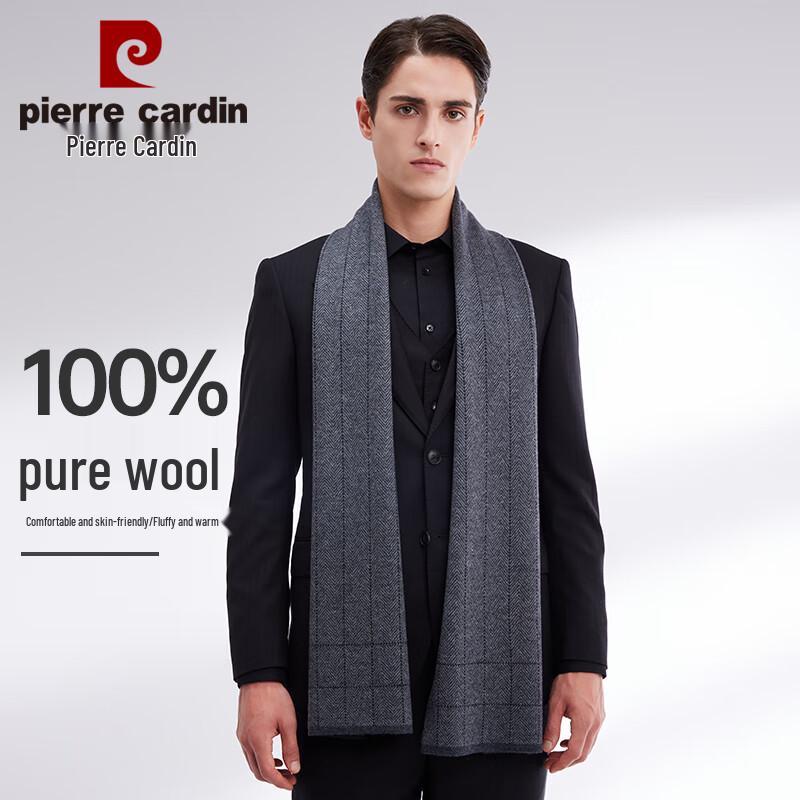 

Pierre Cardin Men s 100% Wool Plaid Scarf