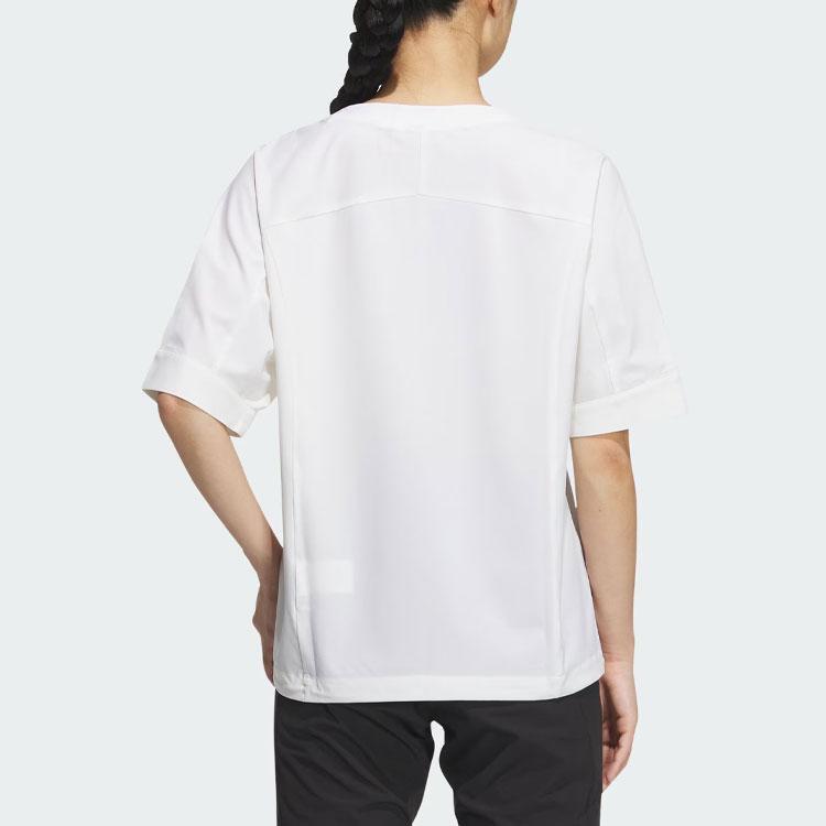 adidas Aeroready Solid Logo Outdoor Quick-Dry Short Sleeve T-Shirt Women Tops White IX0115