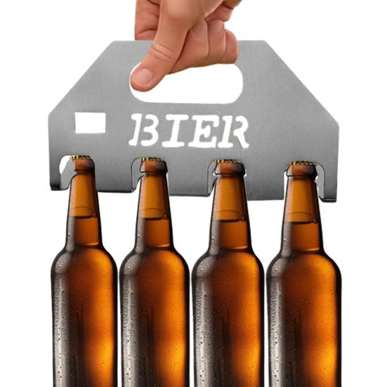 Beer Bottle Opener Carrier Stainless Steel Can Opener for 4