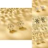 Elegant Snowflake Stud Earrings With Sparkling Gemstones Perfect For Christmas And Beyond