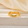 High Quality Stainless Steel Irregular Wave Ring for Women, Waterproof Gold Plated Non-fading Ring, New Simple Geometric Jewelry