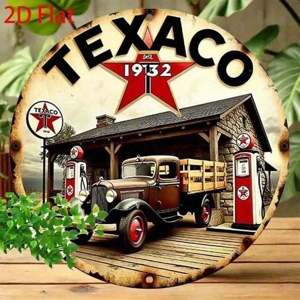 Metal Sign Texaco Gas Station Vintage Garage Decor for Man Cave Wall Art