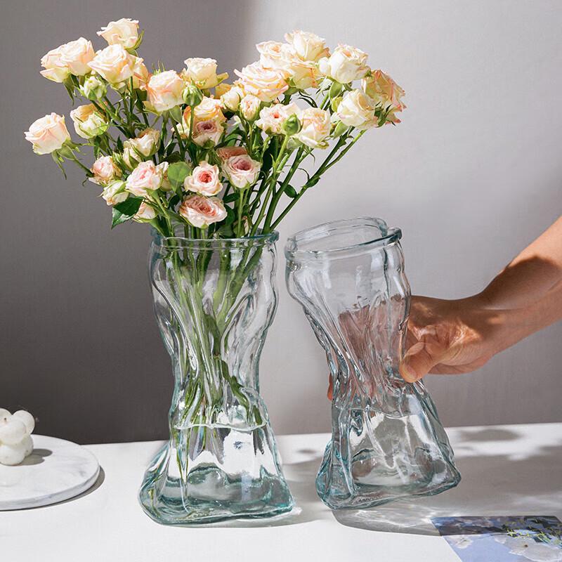 Origami Style Transparent Glass Vase
