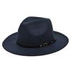 Retro Plush Jazz Multi Color Flat Big Brimmed Hat With Fashionable Personality