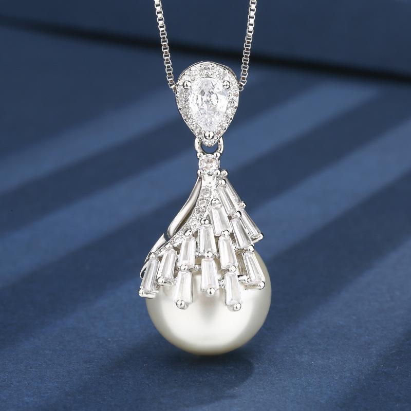 

Ювелирные изделия Медное основание Позолота Инкрустация Белым Жемчугом Премиум Набор Женский 16-14M