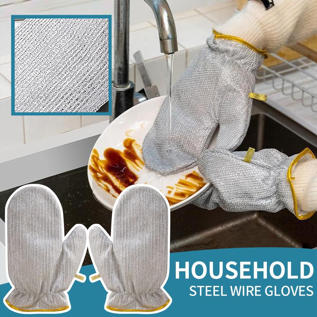 A Pair Of Non Slip Fiber Cleaning Gloves, Reusable, Waterproof, Household Gloves, Suitable For Laundry, Work, Gardening, Kitchen Gloves