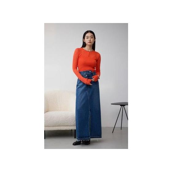 AZUL DENIM Overlap Long Skirt BLU