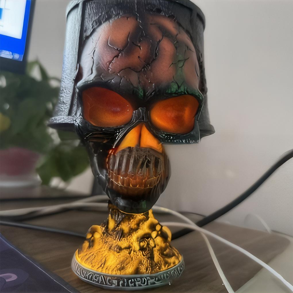 Resin Skull Lamp Halloween Lights For Gothic Vibes Halloween Party Supplies Decor