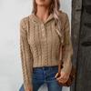 Women's Fashion Casual Fall Winter Solid Color Print Long Sleeve Hooded Sweaters