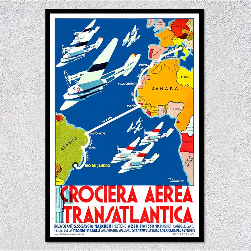 Retro Airways Flights Poster Vintage Aviation Wall Art Print Flying Machines Canvas Painting Pictures for Home Decoration