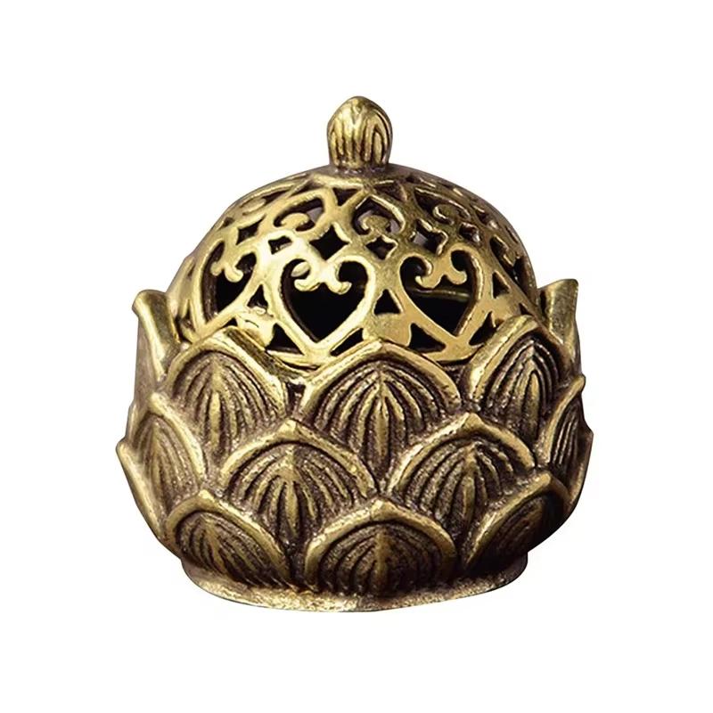 Incense Cone Holder Incense Burner Lotus Incense Censer Archaic Copper Alloy Sandalwood House Home Decoration Roducts