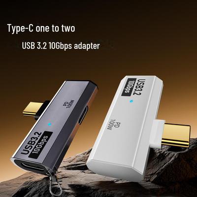 Dual USB-C OTG Adapter: Supports USB3.0 Expansion & PD100W Charging