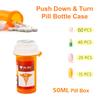 50Ml Push Down & Turn Vial Container Pocket Plastic Storage Stash Jar Pill Bottle Case Box Herb Container