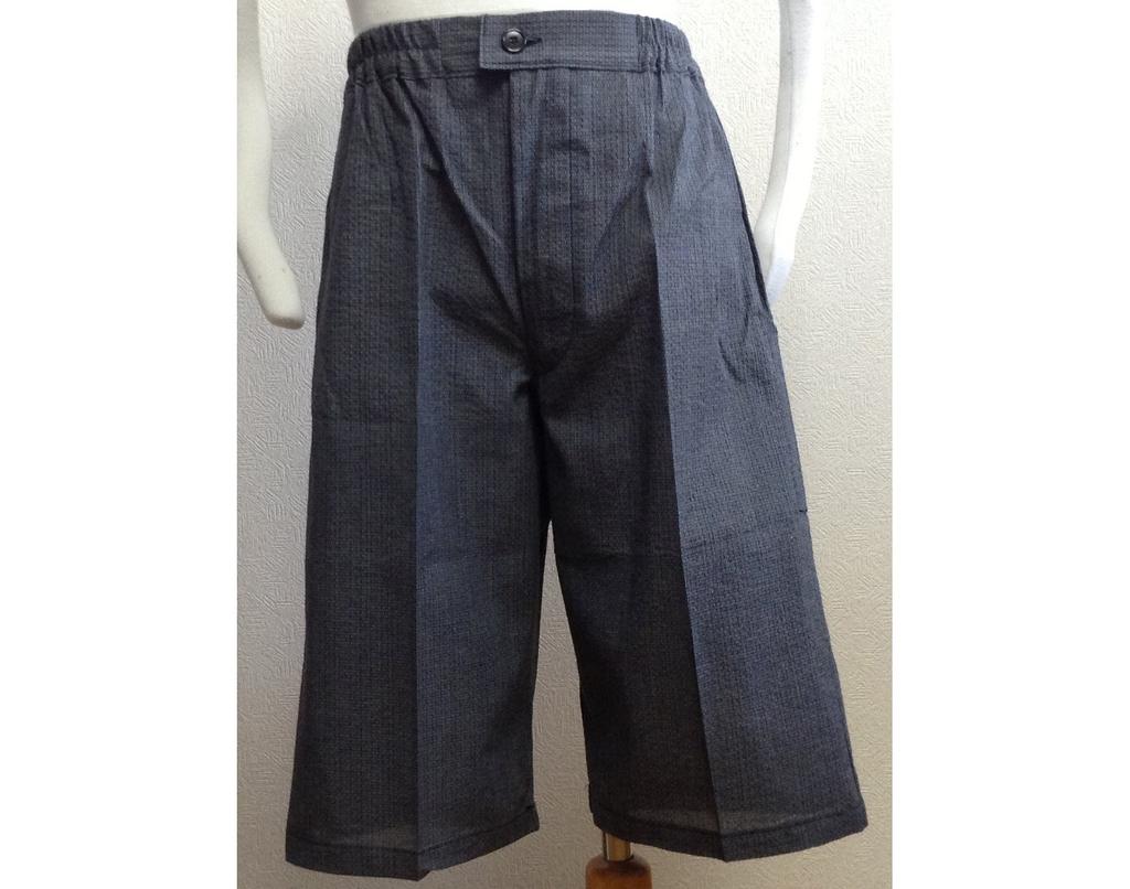 Edoten and Dyed In Small Ajiro Weave Medium Men's Shijira-ori Jinbei, Thread, Sewn, Japan, Gray, 5003GY,