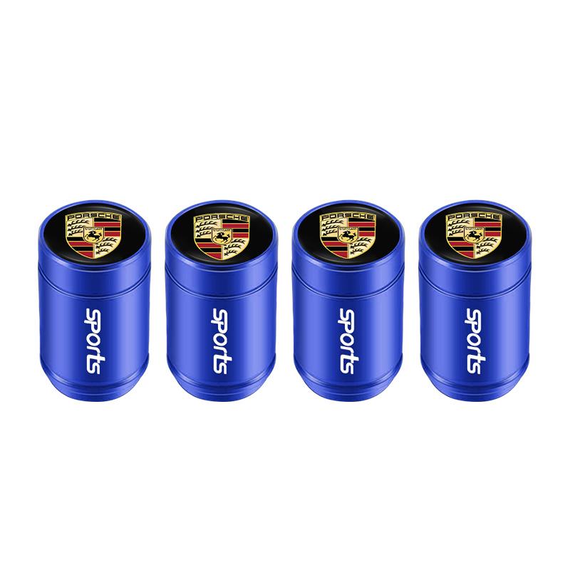 4Pcs Car Tire Valve Caps Aluminum Alloy Tire Dust proof For Porsche Cayenne Panamera Macan 911 718 Taycan Boxster Cayman 918