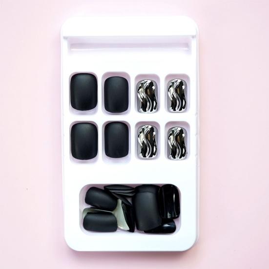 

Yousheng 24 шт./комплект накладных ногтей многоразовые однотонные гладкие волнистые поверхности жесткие DIY нейл-арт маникюр украшения глянцевые плоские края прессованные ногти