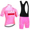2026 Maglia da Ciclismo Rosa UAE TEAM Set Maglia e Pantaloncini da Bici Abbigliamento Ciclismo Uomo Donna Estate Pro Bicicletta Maillot Abbigliamento