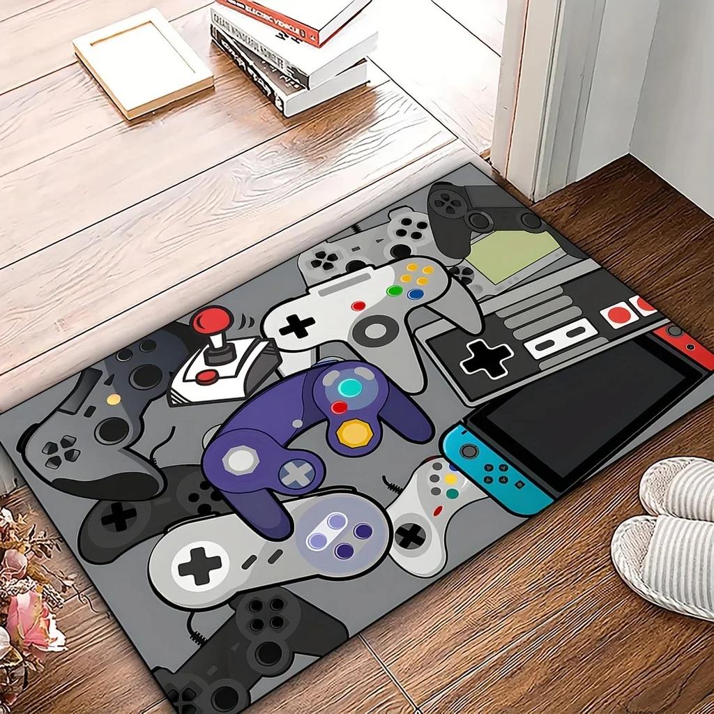 Musterteppich für Gamecontroller – Rutschfest, Maschinenwaschbarer Teppich für Schlafzimmer, Wohnzimmer, Büro, Spielzimmer, Fußmatte