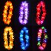 10Pcs Vibrant LED Hawaiian Leis Artificial Faux Flower Garland Necklace  Luau Party