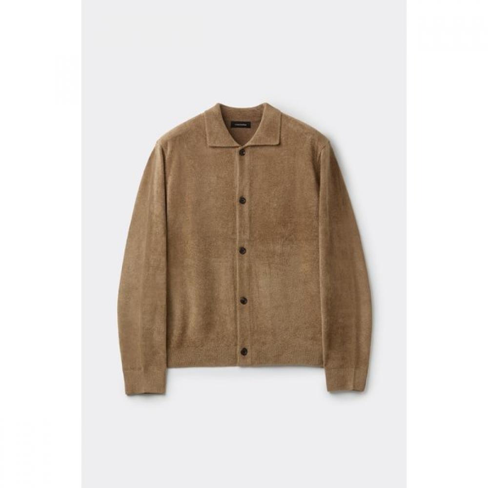 Customellow Off Season Brown Chenille Collar Cardigan Cwwaw25712brx S
