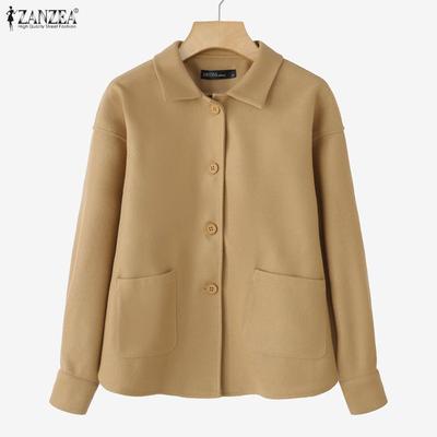 Women Turn Down Collar Casual Long Sleeve Thin Outwear