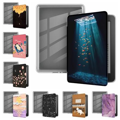 Auto Wake/Sleep e-Reader Case Shockproof Leather Acrylic Back Cover Clear for Kindle Paperwhite 12th Gen 2025 7 Inch Colorsoft