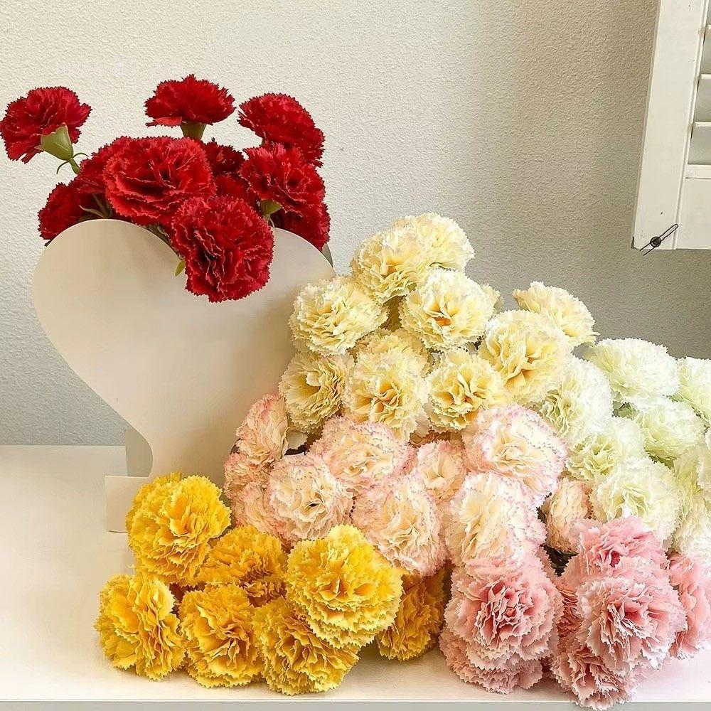 1pc Silk Artificial Carnation Flowers DIY Floral Realistic Simulation Flowers Soft Artificial Flowers Mother's Day Gift