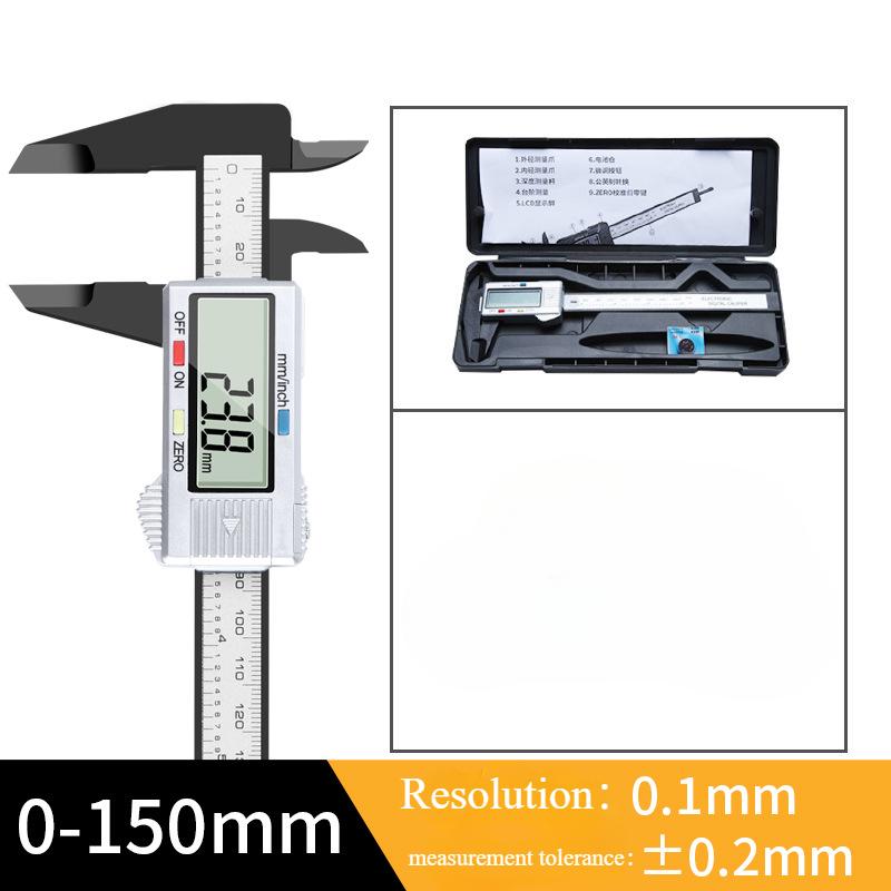 

6-дюймовый цифровой электронный штангенциркуль из углеродного волокна, микрометр, измерительный инструмент серый