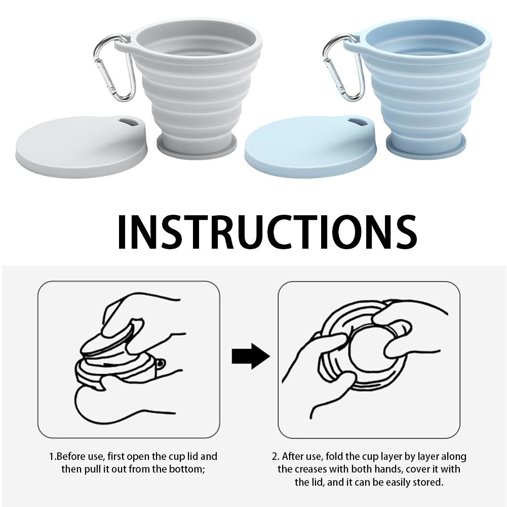 Collapsible Silicone Travel Cup Lightweight Leakproof Food-Grade Hiking Water Cup Non Bpa Reusable Portable Water Cup