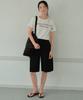 Wednesday Oasis For Woman Note Lettering Semi-Crop Short Sleeve T-Shirt_Ivory(W26Tp21)
