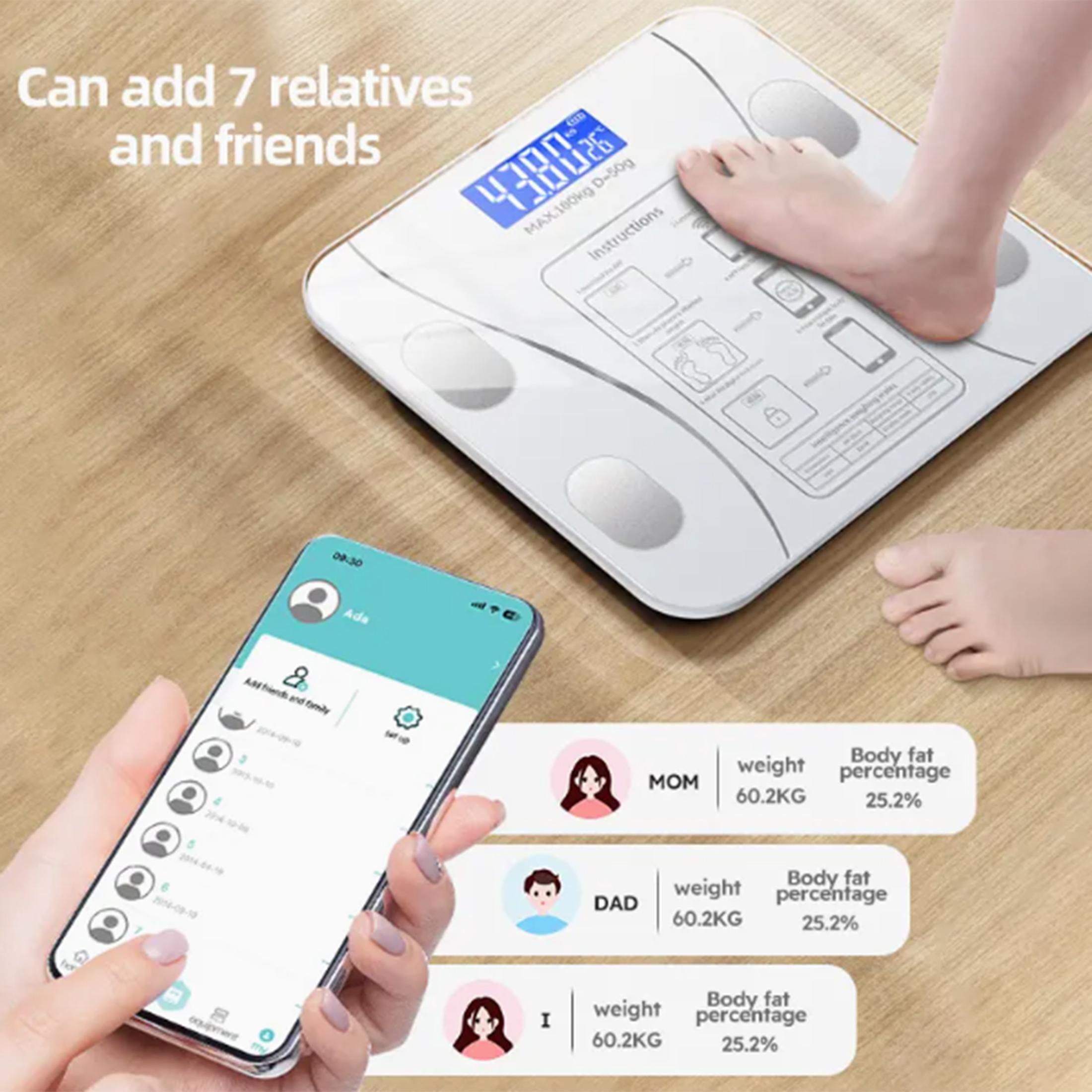 

Беспроводные весы - точные цифровые напольные весы, беспроводное соединение, взвешивание в ванной комнате, изысканные цифровые весы. белый