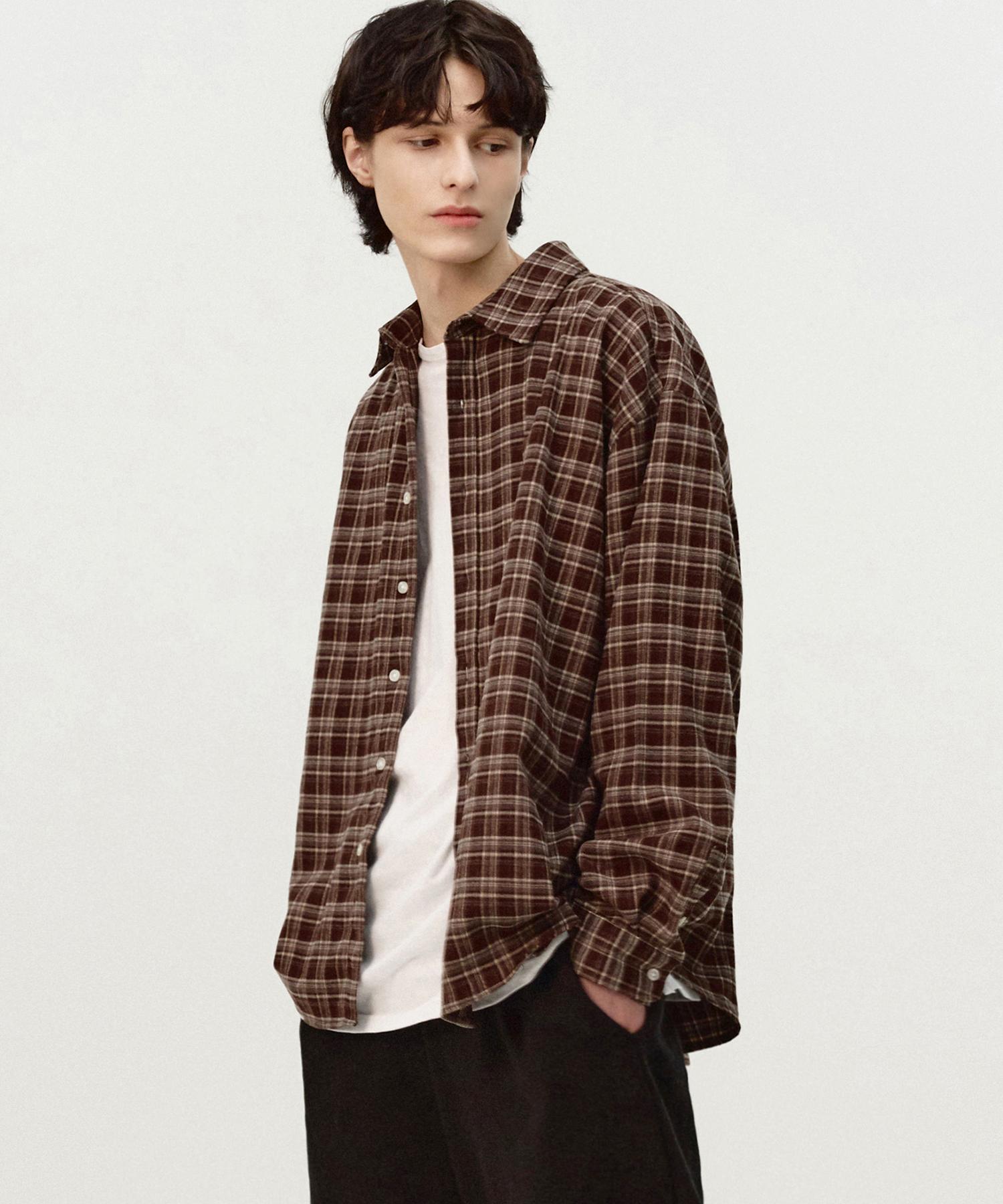 Top Boy Soft Oversized Tartan Check Shirt Brown Brown/Xl